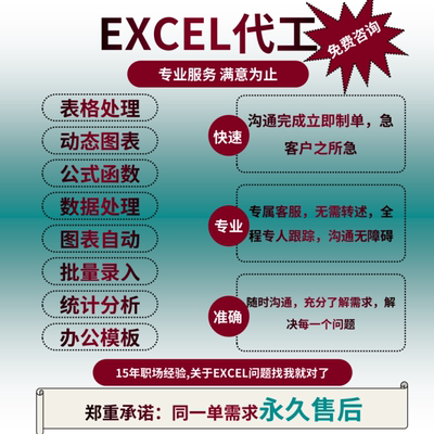 EXCEL表格制作代做订制图表数据处理统计函数批量录入分析设计