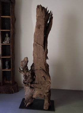 古旧天然枯木侘寂风老木头朽木枯木装饰收藏摆件老木头251014