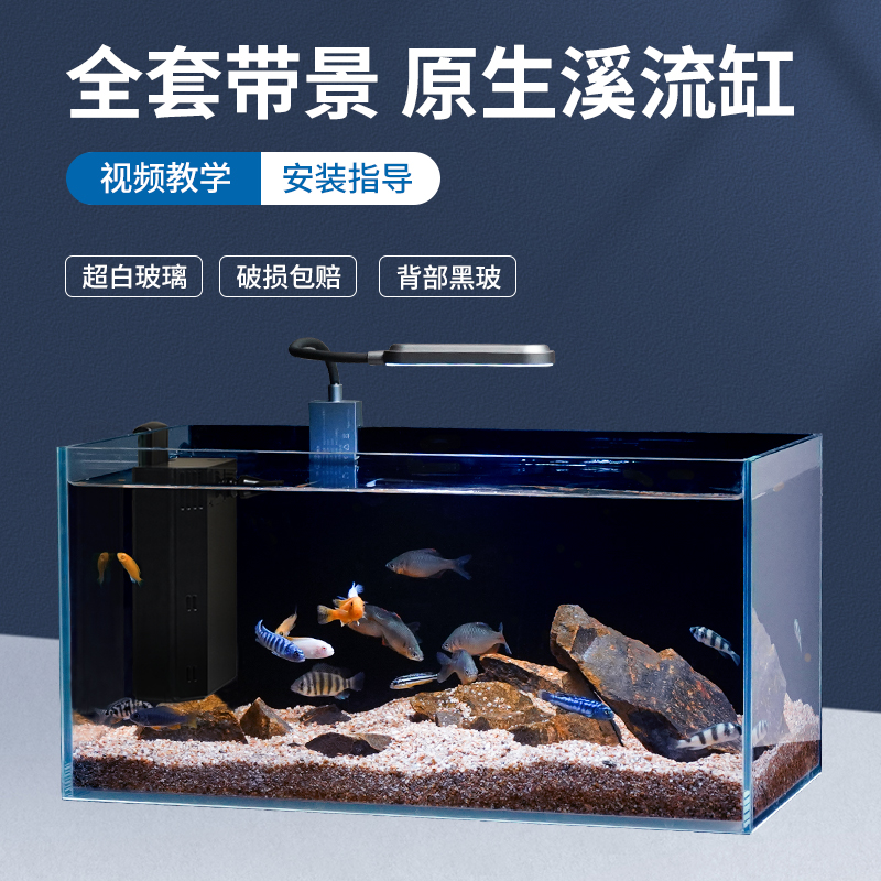 全套带景搭配超白玻璃过滤增氧鱼
