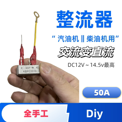直流DC12V50A交流变直流电整流器汽油机柴油机充电线圈diy