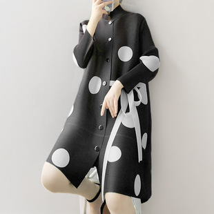 洋气减龄褶皱连衣裙女大码衣服宽松气质中年妈妈裙三宅小个子裙子