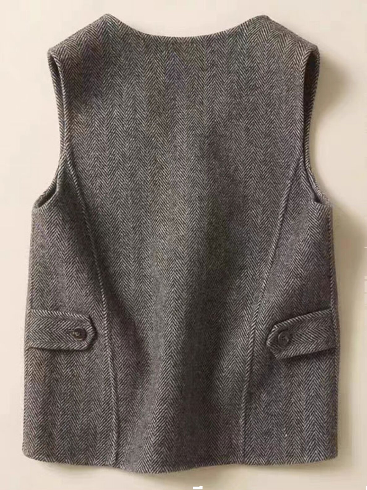 TUANTUANJIA 여성 의류 재단 사진 1:1 실제 샘플 브이넥 모직 조끼 양면 모직 조끼 조끼 패턴 1382