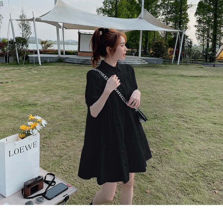 의류드로잉 의류컷팅패턴 실물샘플 프렌치퍼프소매셔츠 반팔드레스 종이패턴 1236