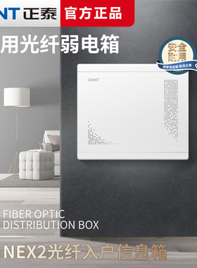 正泰（CHNT）家用装饰信息箱弱电箱NEX2光纤配电白色多媒体信息箱