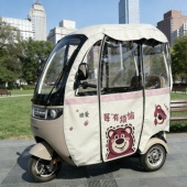 小刀芭蕾猫立马美耐迪哈牛q1圣禧龙电动三轮车雨帘棚车棚遮阳雨篷