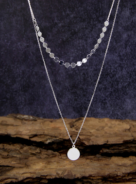 韩版ins小众设计感双层叠戴项链