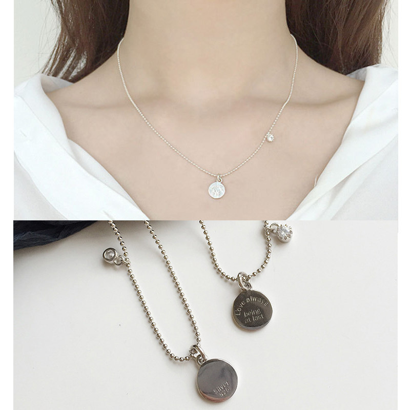 Lettering love always being at last Korean Edition S925 Sterling Silver Bead chain Necklacein the Accessories/Fashion Jewelry, Necklace  category - from Buy2taobao.com to provide professional Taobao agent buy service