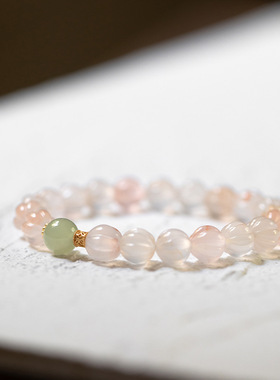 天然南红玛瑙飘红南瓜珠8mm搭配