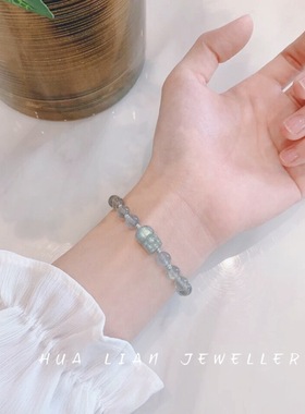 典润珠宝日系拉长灰月光石貔貅女