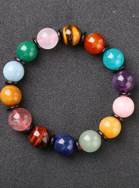 原创设计五彩手链天然多宝彩色水