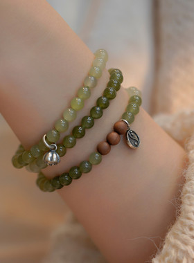 渐变色和田玉晴水6mm单圈青白玉