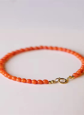 天然南红玛瑙手链假装是红绳手饰