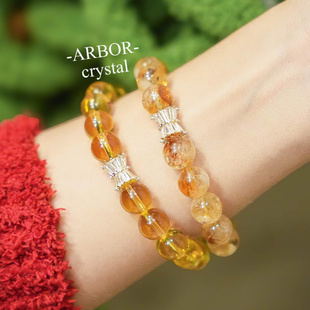 典润珠宝 天然黄塔晶手串巴西黄水晶手链聚财手镯女桃花礼物