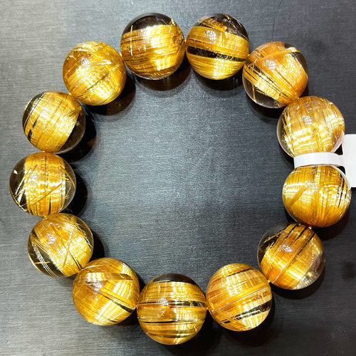 收藏级天然猫眼钛晶手链板钛金发