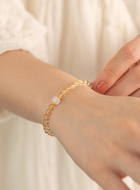 国禄招财黄水晶手链天然水晶手串