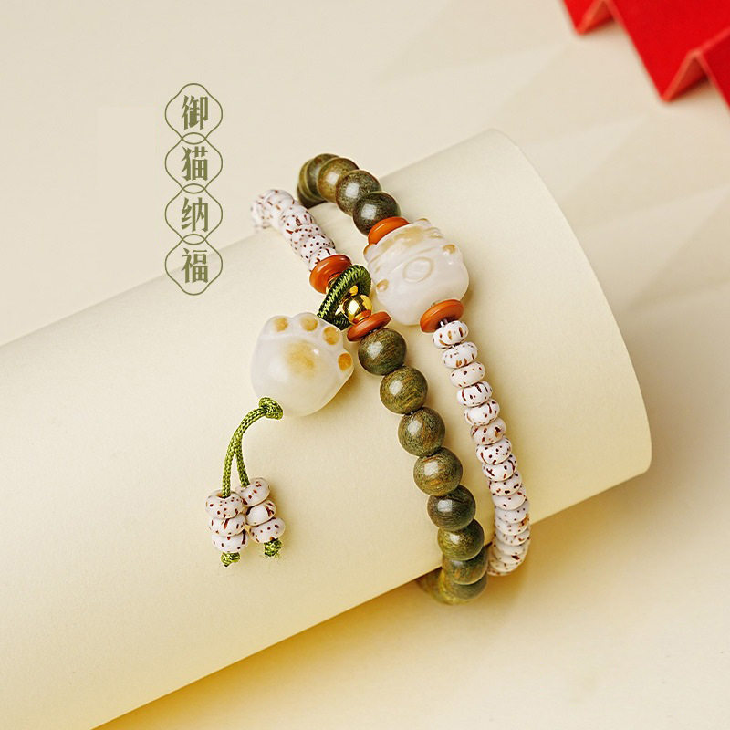 典润珠宝绿檀木手串女款绿檀菩提