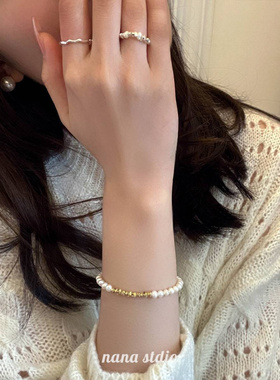 小碎金子珍珠手链女款夏2023年新