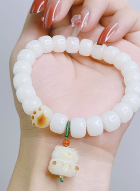 炭烧猫爪手链女猫挂件小众白菩提