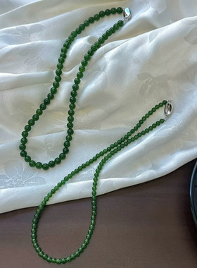 典润珠宝显白绿色项链玉髓串珠项