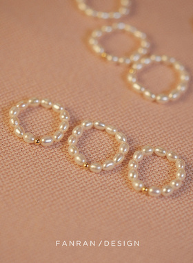 新款极强光天然淡水akoya珍珠戒