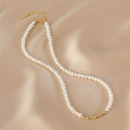 天然淡水珍珠项链女夏法式复古小