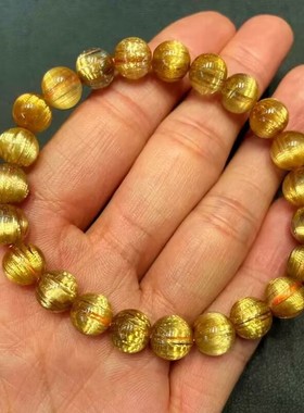 巴西天然金发晶手链男猫眼顺发小