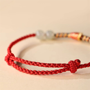 2024龙年红绳手链手工编织女款 锦鲤上岸手绳厂家批发