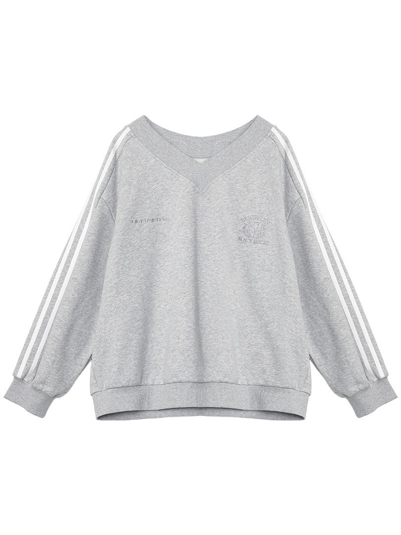 Light gray oversized sweatshirt laid flat on a white background