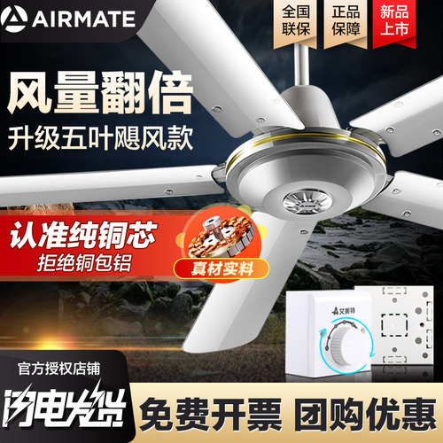 艾美特铁5叶飓风大吊扇工厂厂房