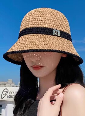 渔夫帽女夏网红日系镂空显脸小
