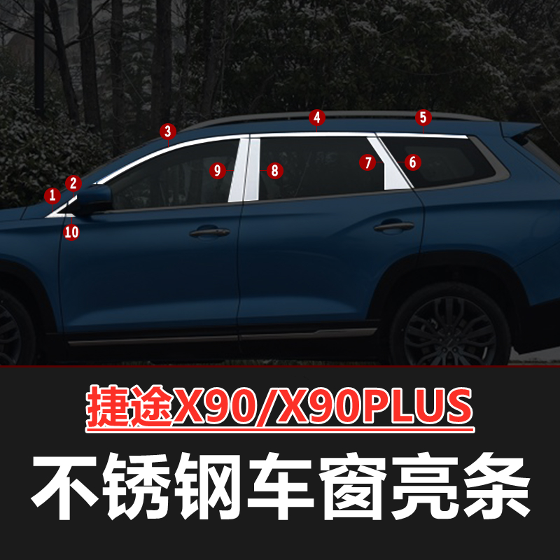 捷途X90/X90PLUS车窗饰条X95亮条