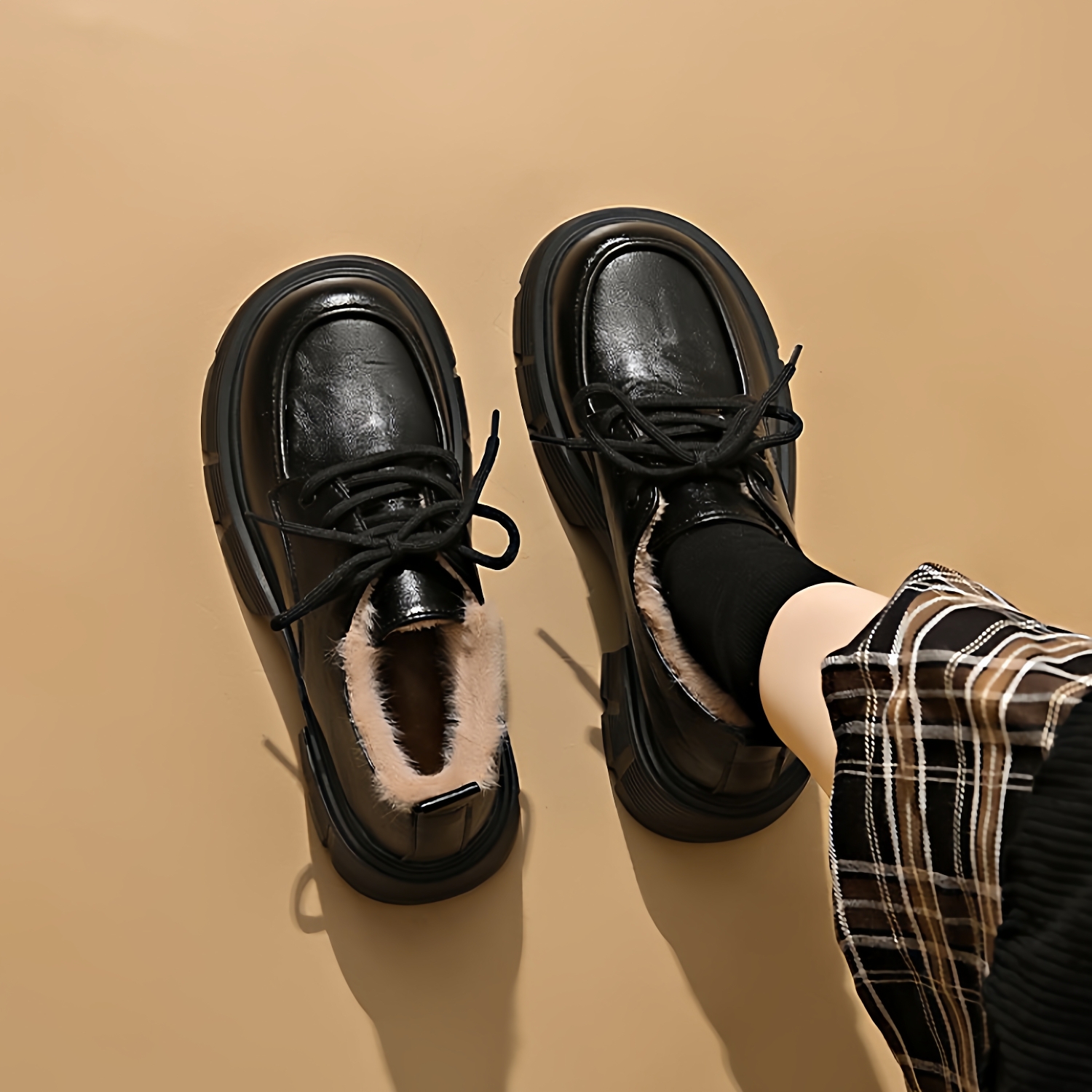 厚底增高6cm小个子乐福鞋