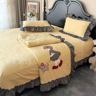 拾忆·复古田园风全棉高温水洗多功能被套床单四件套贴布绣花边款