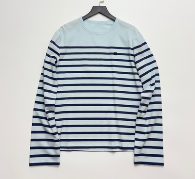 25早春新款 北欧小众简约条纹笑脸印花简约休闲长袖t恤