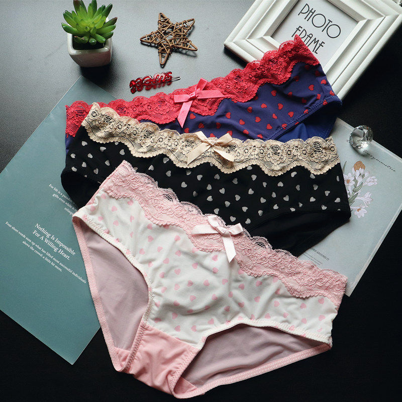 夏季桃心牛奶丝日本内裤女冰丝款日系少女学生超薄可爱透明黑色系在类目 女士内衣/男士内衣/家居服, 内裤中 - 来自Buy2taobao.com提供专业的淘宝代购服务