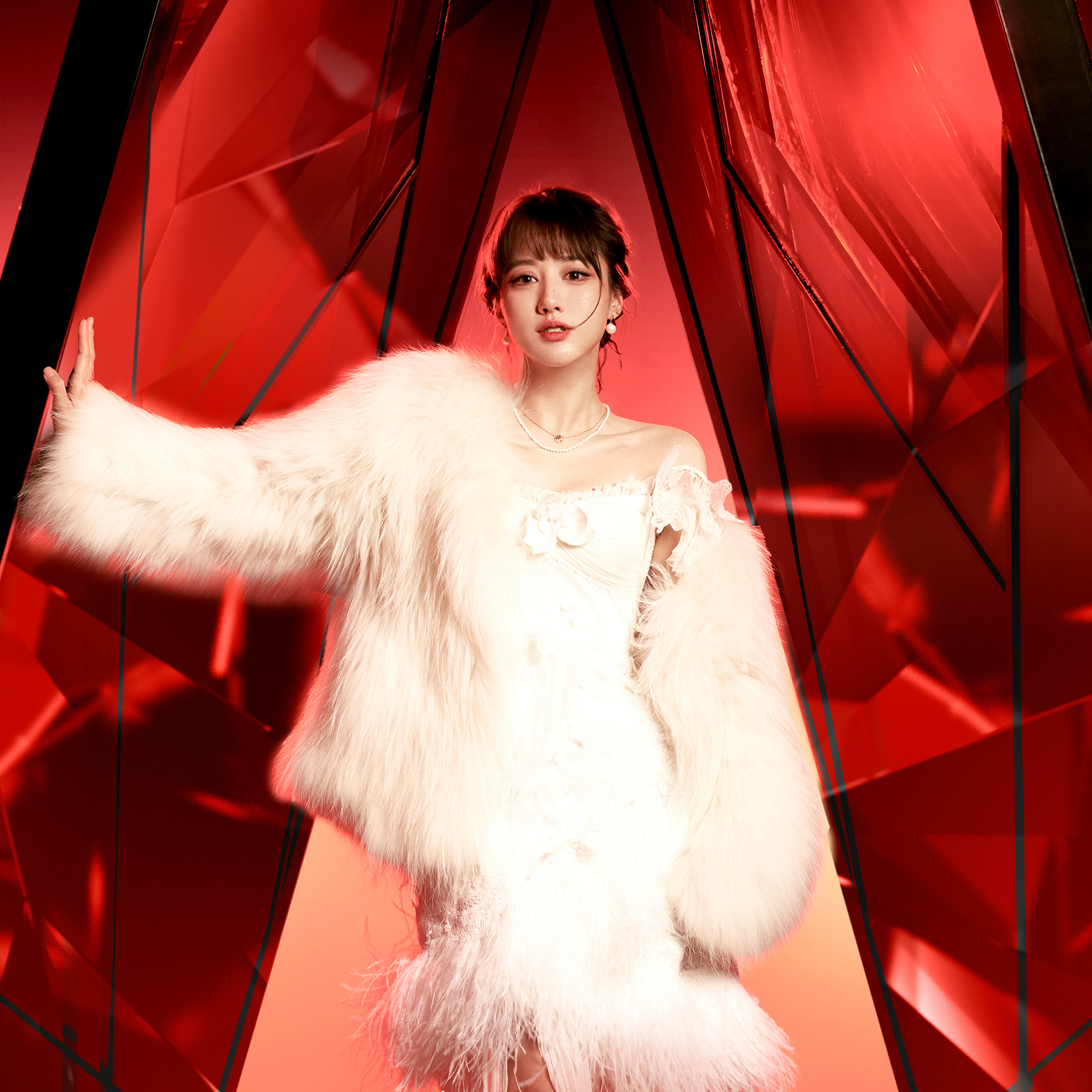 【安琪儿专享】连帽款拉链羊绒拉绒大衣D5589衣长68