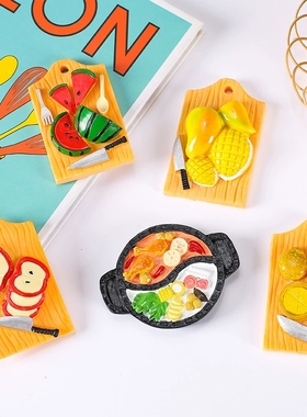 仿真大号食玩苹果西瓜菜板火锅创意树脂配件DIY饰品过家家玩具
