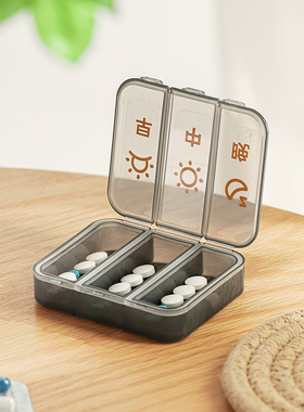 药盒便携药品分装收纳盒一周七天密封装药片一日三餐随身提醒药盒