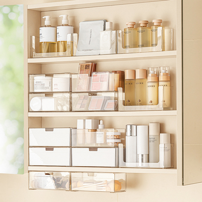 镜柜内收纳盒抽屉化妆品置物架