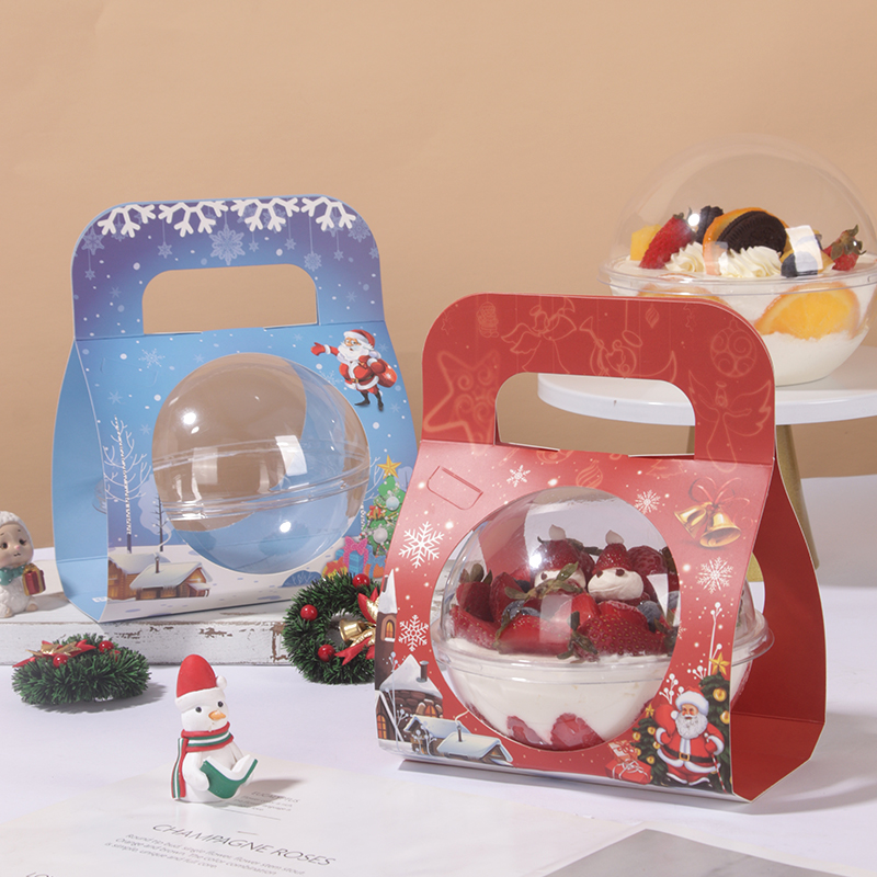 透明底耐热磨砂底慕斯球包装盒