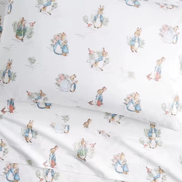 外贸!彼得兔!!100%纯棉!!高支高密数码印花床单 被套 枕套