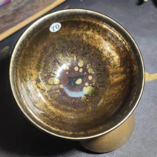 黄美金金油滴禅定香炉钵建盏主人杯礼品收藏70号