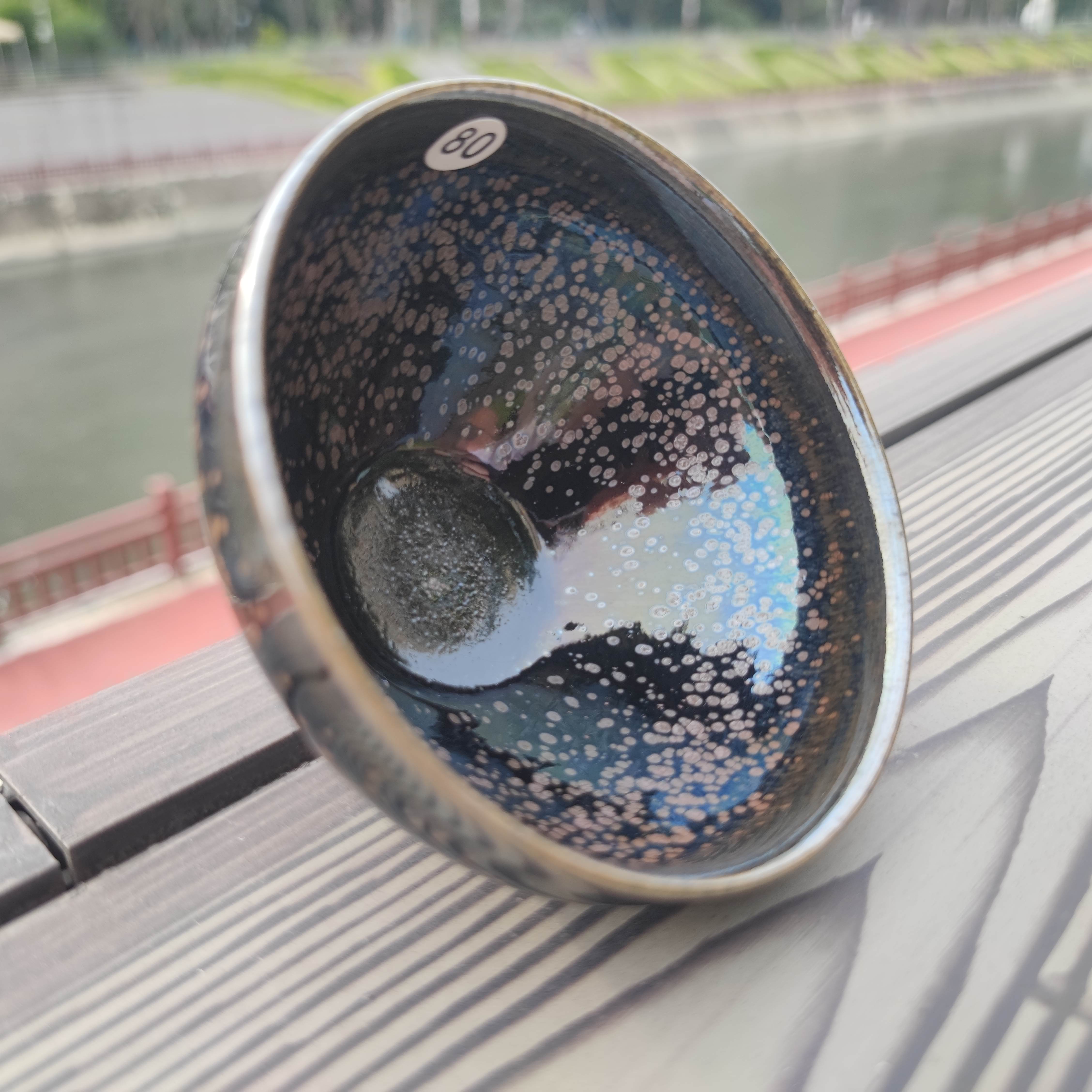 陆金喜龙窑柴烧彩曜建盏主人杯茶建盏