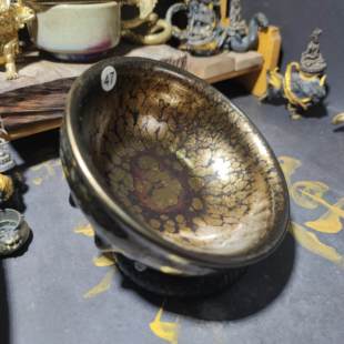 黄美金金油滴建盏主人杯大禅定香炉收藏器47号