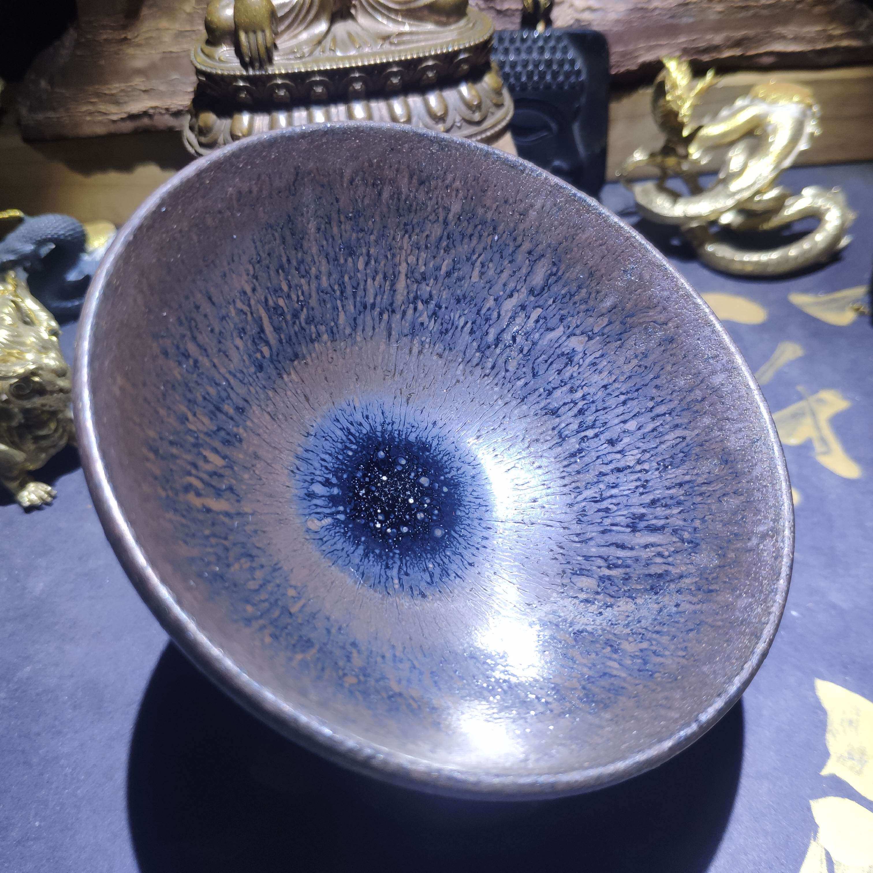 邱华忠龙窑柴烧窑宝银毫孤品收藏级建盏邱芙蓉之父