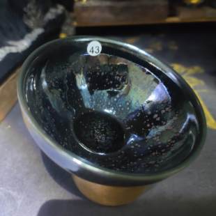 吴立主彩曜变10.0平口建盏主人杯礼已故非遗传承人省陶瓷艺术大师