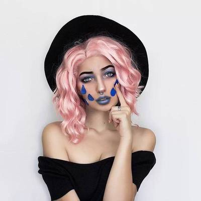 Peruvian human hair Bob wigs front lace180 ensityhuman wig