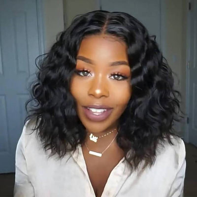 4x4 Lace Front Wigs Brazilian Straight Short Bob Human Hair