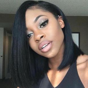 9A Brazilian frontal lace short human hair wigs 180%density