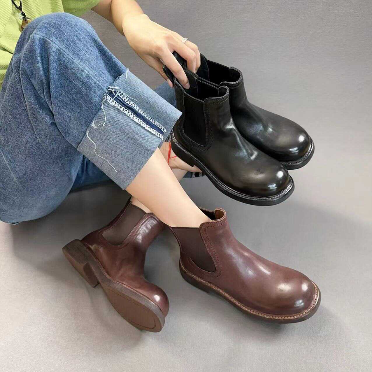 琪琪甄选2025秋冬新款切尔西短靴